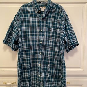 Carhartt Blue Plaid Button Short Sleeve Shirt Men’s Size Large